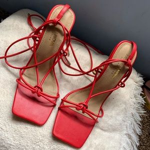 Fashion Nova Strap Up heels.